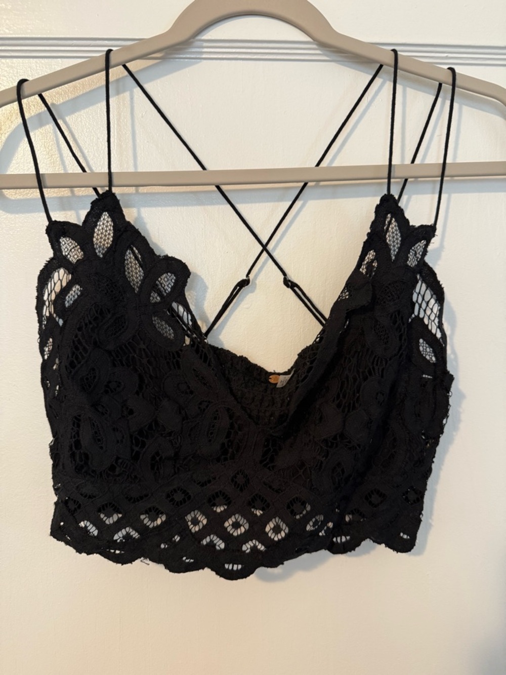 Free People Black Crochet Lace Bralette
